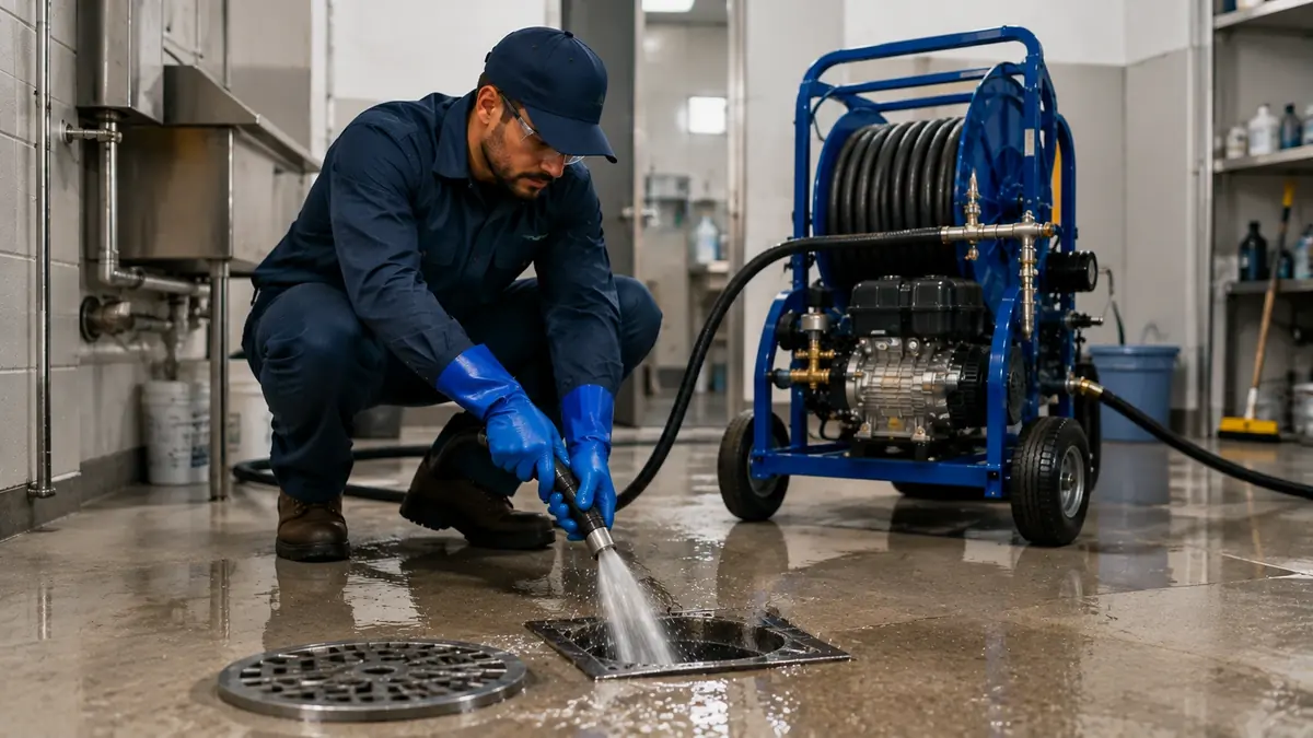 Floor Drain Hydro Jet Cleaning in Greenfield