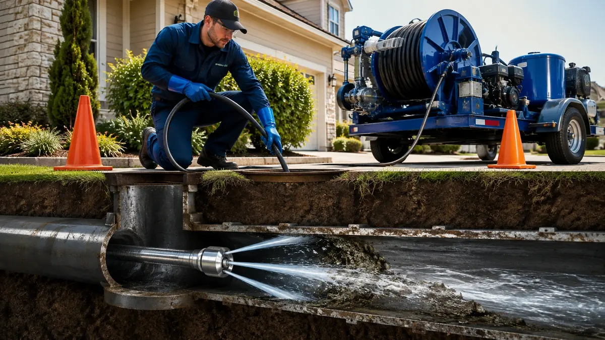 Main Sewer Line Hydro Jet Cleaning in Greenfield