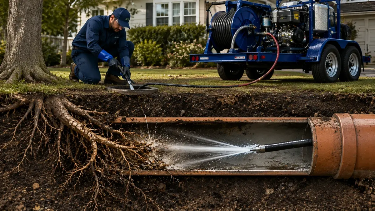 Tree Root Removal with Hydro Jetting in Greenfield